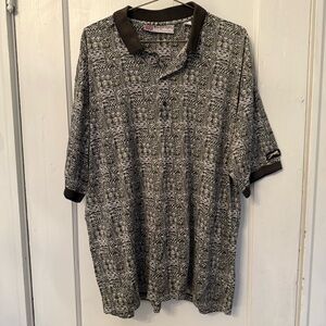 Slazenger green & white mens golf polo